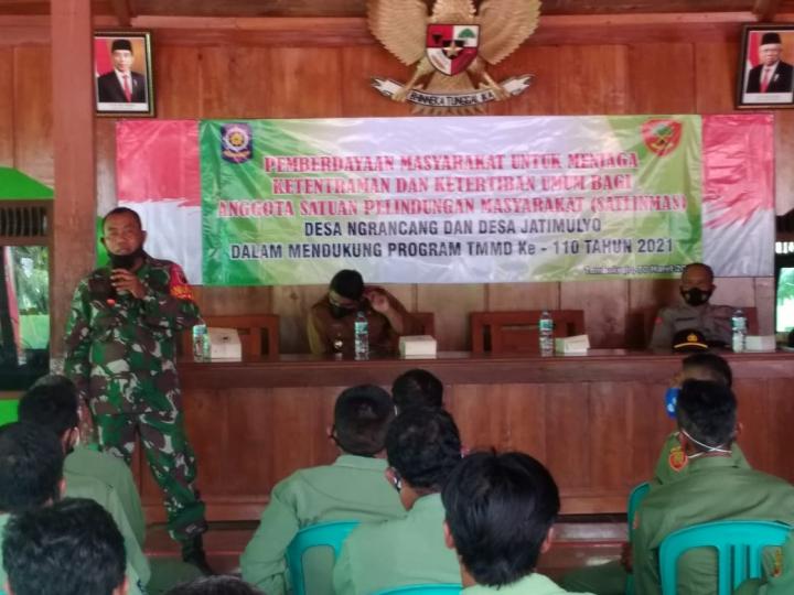 TMMD Bojonegoro, Ciptakan Lingkungan Aman Ini Pesan Danramil Tambakrejo Kepada Linmas Ngrancang